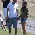 It was 'Soccer Sunday' for the Beckham's as David and Victoria played around while watching boys Brooklyn and Romeo kick the ball around the field in Brentwood, CA on September 23rd, 2012.