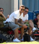 It was 'Soccer Sunday' for the Beckham's as David and Victoria played around while watching boys Brooklyn and Romeo kick the ball around the field in Brentwood, CA on September 23rd, 2012.