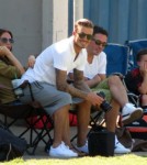It was 'Soccer Sunday' for the Beckham's as David and Victoria played around while watching boys Brooklyn and Romeo kick the ball around the field in Brentwood, CA on September 23rd, 2012.