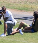 It was 'Soccer Sunday' for the Beckham's as David and Victoria played around while watching boys Brooklyn and Romeo kick the ball around the field in Brentwood, CA on September 23rd, 2012.