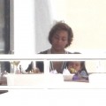 Singer Beyonce and her rapper husband Jay-Z vacationing on a yacht with their baby Blue Ivy Carter through the Mediterranean Sea, South of France, on September 4th, 2012.