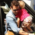 Colin Farrell departs LAX with his son Henry in Los Angeles, CA, on September 4th, 2012.