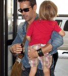 Colin Farrell departs LAX with his son Henry in Los Angeles, CA, on September 4th, 2012.