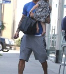 David Beckham and daughter Harper spotted out running some errands in West Hollywood, California on September 25, 2012.
