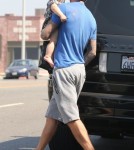 David Beckham and daughter Harper spotted out running some errands in West Hollywood, California on September 25, 2012.
