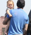 David Beckham and daughter Harper spotted out running some errands in West Hollywood, California on September 25, 2012.