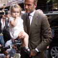 Victoria, David and Harper Beckham step out for lunch at Balthazar in New York City, New York on September 9, 2012.