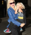 Gwen Stefani and her son Zuma arriving on a flight at LAX airport in Los Angeles, California on September 29, 2012.