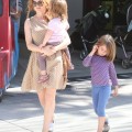 Isla Fisher takes her daughters Olive and Elula Cohen out to the Farmers Market in Ventura, California on September 9, 2012.