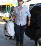 Jessica Simpson, her fiance Eric Johnson and their daughter Maxwell departing on a flight at LAX airport in Los Angeles, California on September 9, 2012.