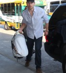 Jessica Simpson, her fiance Eric Johnson and their daughter Maxwell departing on a flight at LAX airport in Los Angeles, California on September 9, 2012.