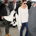 Kings of Leon singer Caleb Followill and his wife, Lily Aldridge, were seen departing LAX with their new daughter Dixie Followill in Los Angeles, California on August 31, 2012.
