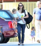"Black Swan" actress Natalie Portman takes her son Aleph to a community center gymnasium on September 20, 2012 in Los Feliz, California.