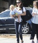 "Black Swan" actress Natalie Portman takes her son Aleph to a community center gymnasium on September 20, 2012 in Los Feliz, California.
