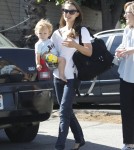"Black Swan" actress Natalie Portman takes her son Aleph to a community center gymnasium on September 20, 2012 in Los Feliz, California.