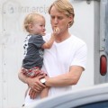 Owen Wilson spend his lunch break on the set of "The Internship" with son Robert - Sept 11 2012