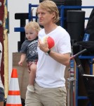 Owen Wilson spend his lunch break on the set of "The Internship" with son Robert - Sept 11 2012