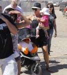 Singer Pink and her hubby Carey Hart go to the Malibu Chili Cook Off with their daughter Willow Sage in Malibu, California on September 2nd, 2012.