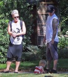 Pink and her husband Carey Hart take their daughter Willow out for lunch at the Les 400 Coups Restaurant before spending the rest of the day walking through the Luxembourg Gardens in Paris, France on September 9, 2012.