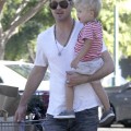 Singer Robin Thicke and his son Julian out grocery shopping at Bristol Farms in West Hollywood, California on August 30, 2012.