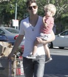 Singer Robin Thicke and his son Julian out grocery shopping at Bristol Farms in West Hollywood, California on August 30, 2012.