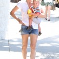 'Anger Management' actress Selma Blair and her son Arthur Bleick enjoying a day out at the Farmers Market with a friend in Ventura, California on September 9, 2012.