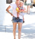 'Anger Management' actress Selma Blair and her son Arthur Bleick enjoying a day out at the Farmers Market with a friend in Ventura, California on September 9, 2012.