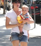 'Anger Management' actress Selma Blair and her son Arthur Bleick enjoying a day out at the Farmers Market with a friend in Ventura, California on September 9, 2012.