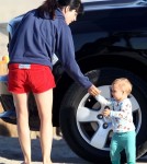 Selma Blair and son Arthur Bleick enjoyed a walk and beach in Santa Monica, CA on September 1st, 2012.
