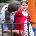 Katie Holmes spent the day with her daughter Suri Cruise at the park in New York City, New York on September 3, 2012