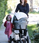 Alyson Hannigan Goes For A Walk With Her Daughters