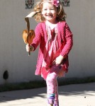 Alyson Hannigan Goes For A Walk With Her Daughters
