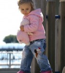 "Real Housewife" Bethenny Frankel takes her daughter Bryn to a playground in New York City, NY on October 11th, 2012.