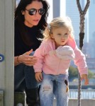 "Real Housewife" Bethenny Frankel takes her daughter Bryn to a playground in New York City, NY on October 11th, 2012.