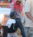 Christina Aguilera Takes Son Max To Mr. Bones Pumpkin Patch