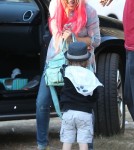 Christina Aguilera Takes Son Max To Mr. Bones Pumpkin Patch