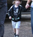 Christina Aguilera Takes Son Max To Mr. Bones Pumpkin Patch