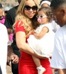 Nick Cannon, Mariah Carey and their twins Monroe and Moroccan attended "Family Day" at the Santa Monica Pier, California on October 6, 2012. The couple took a ride on the roller coaster together and spent time with the twins.