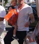 Eric Dane takes his daughter Billie shopping at Puzzle Zoo in West Hollywood, California on October 3rd, 2012.