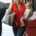 Hilary Duff takes her baby boy Luca to Babies First Class in Sherman Oaks, CA on October 3rd, 2012.