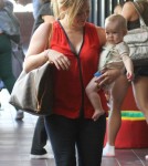 Hilary Duff takes her baby boy Luca to Babies First Class in Sherman Oaks, CA on October 3rd, 2012.