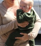 Hilary Duff takes her baby boy Luca to lunch in Beverly Hills, CA on October 10th, 2012.