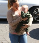 Hilary Duff takes her baby boy Luca to lunch in Beverly Hills, CA on October 10th, 2012.