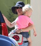 Rebecca Gayheart picks up her daughter Billie Dane from school in Los Angeles, CA on October 15th, 2012.