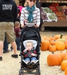 January Jone took her little man Xander the the Harvest Festival Pumpkin Patch in Los Angeles, California on October 20th, 2012.