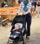 January Jone took her little man Xander the the Harvest Festival Pumpkin Patch in Los Angeles, California on October 20th, 2012.