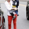 Amy Poehler takes her sons Archie and Abel to a costume party in Beverly Hills, California on October 20, 2012. Archie was dressed up as Batman and Abel was a fireman