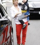 Amy Poehler takes her sons Archie and Abel to a costume party in Beverly Hills, California on October 20, 2012. Archie was dressed up as Batman and Abel was a fireman
