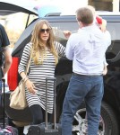Semi-Exclusive... Engaged Guy Ritchie And Family Departing On A Flight At LAX