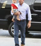 Semi-Exclusive... Engaged Guy Ritchie And Family Departing On A Flight At LAX